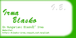 irma blasko business card